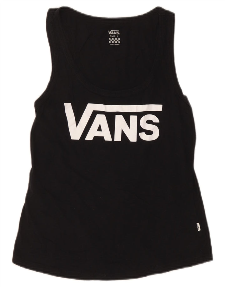 Vans Womens Graphic Vest Top UK 10 Pequeno Preto