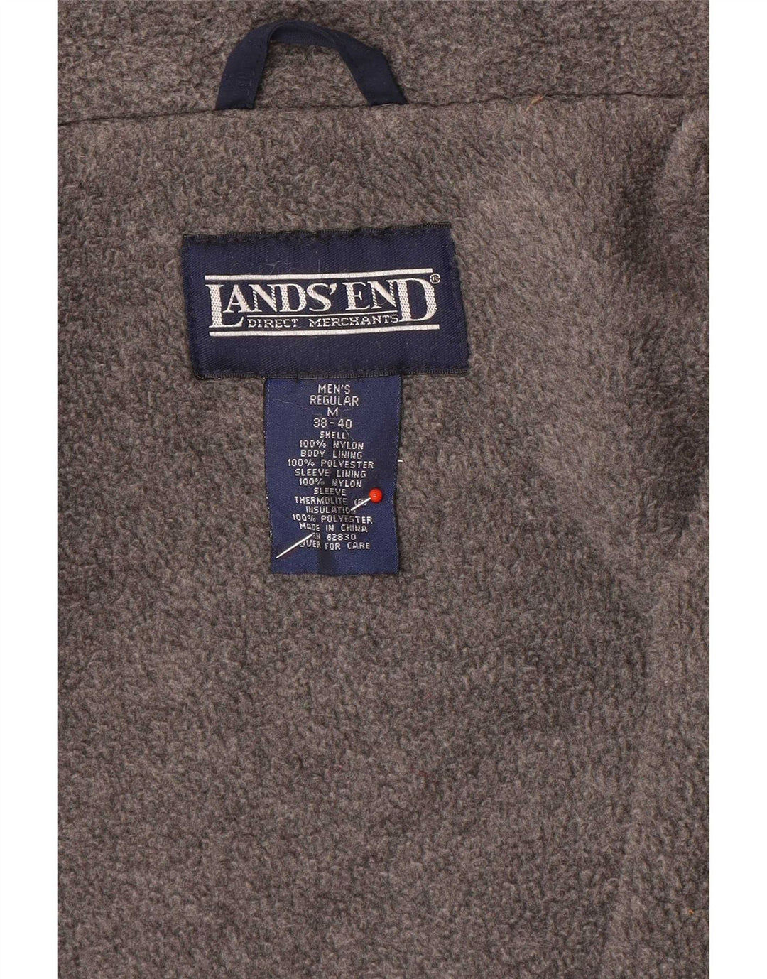 Jaqueta Parka masculina Lands End com capuz e ajuste regular Reino Unido 38/40 azul marinho médio