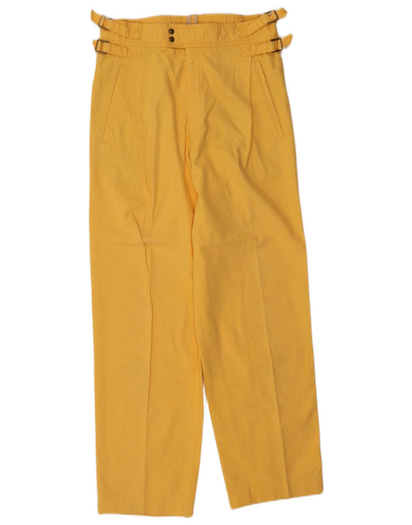 Bogner Calça feminina reta casual W28 L28 algodão amarelo