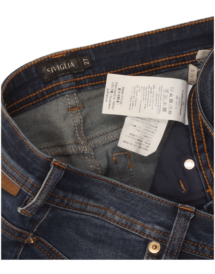 SIVIGLIA Jeans retos femininos W27 L31 algodão azul
