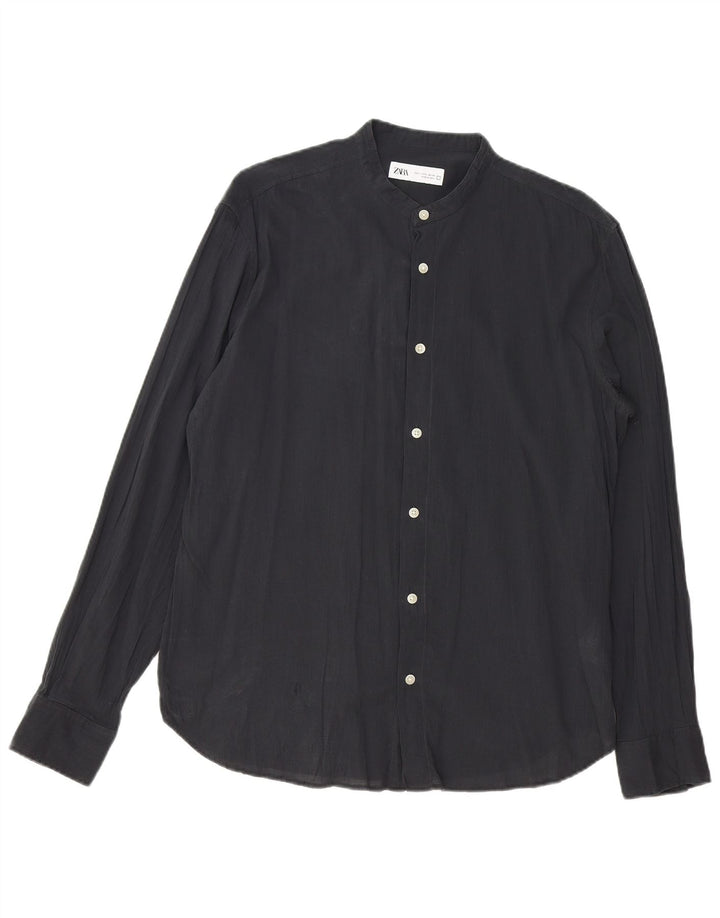 Camisa masculina ZARA grande algodão preto