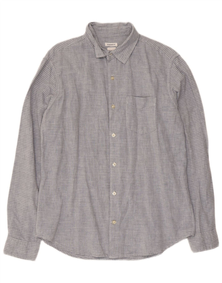 Camisa masculina Gap Standard Fit listra cinza médio