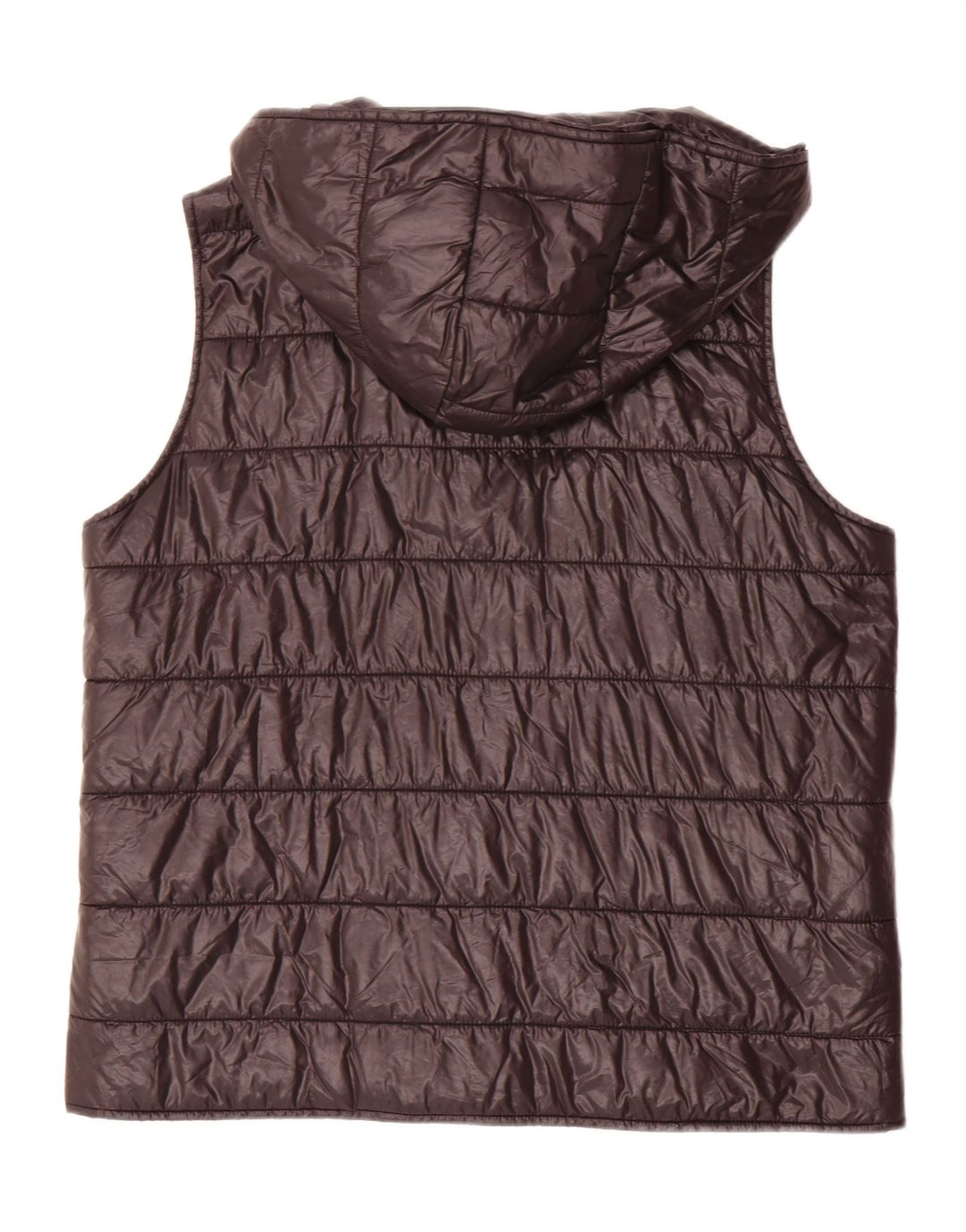 Colete acolchoado com capuz feminino Zara UK 14 poliéster preto médio