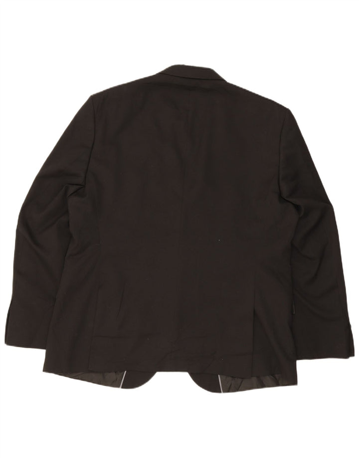 Jaqueta blazer masculina de 2 botões Marks & Spencer Reino Unido 46 XL preto poliéster