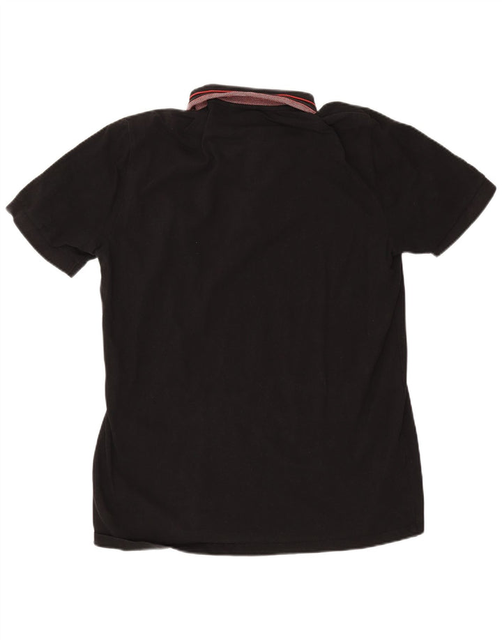 Camisa polo masculina Hugo Boss grande algodão listrado preto