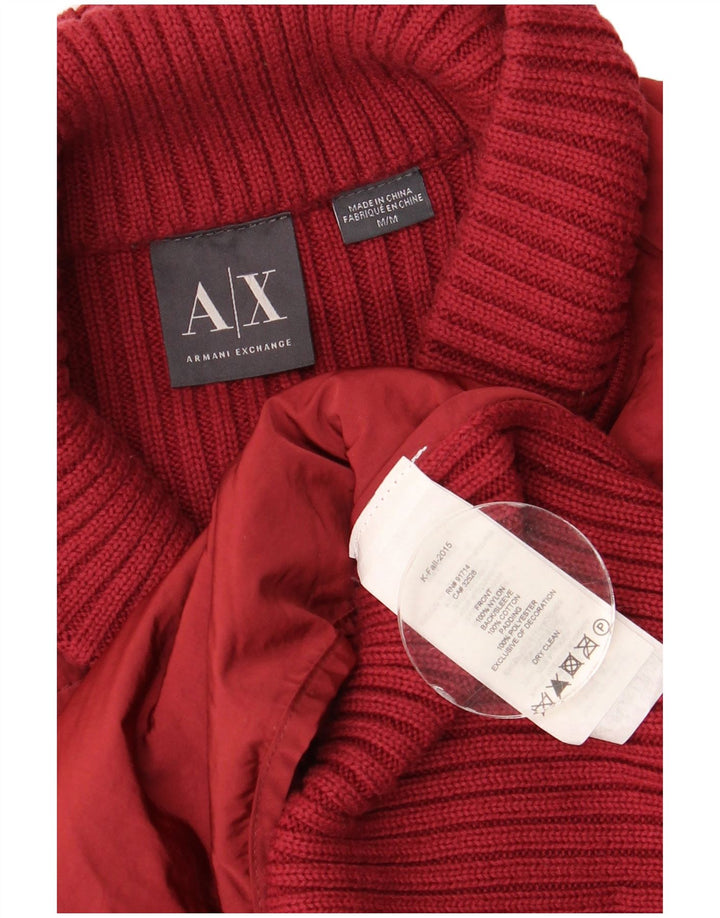 ARMANI EXCHANGE Suéter cardigã masculino médio vermelho nylon
