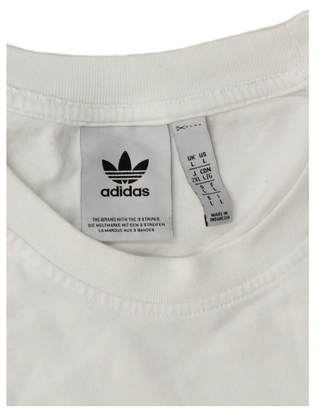 ADIDAS Mens Graphic T-Shirt Top Grande Algodão Branco