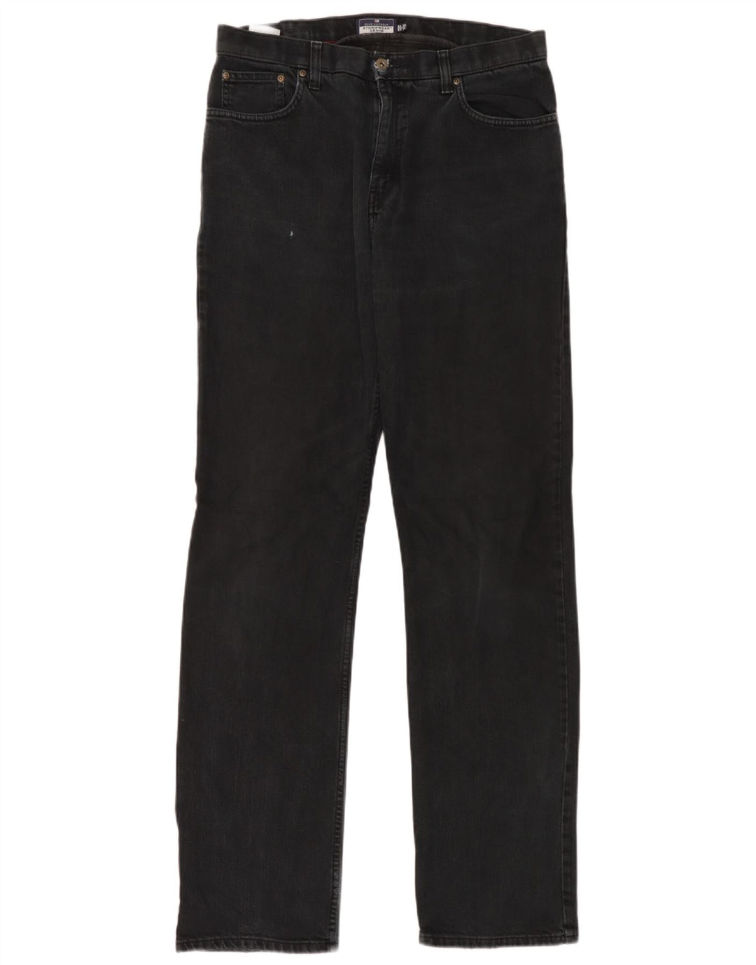 Calça jeans reta masculina Marks & Spencer Blue Harbor W34 L35 algodão preto