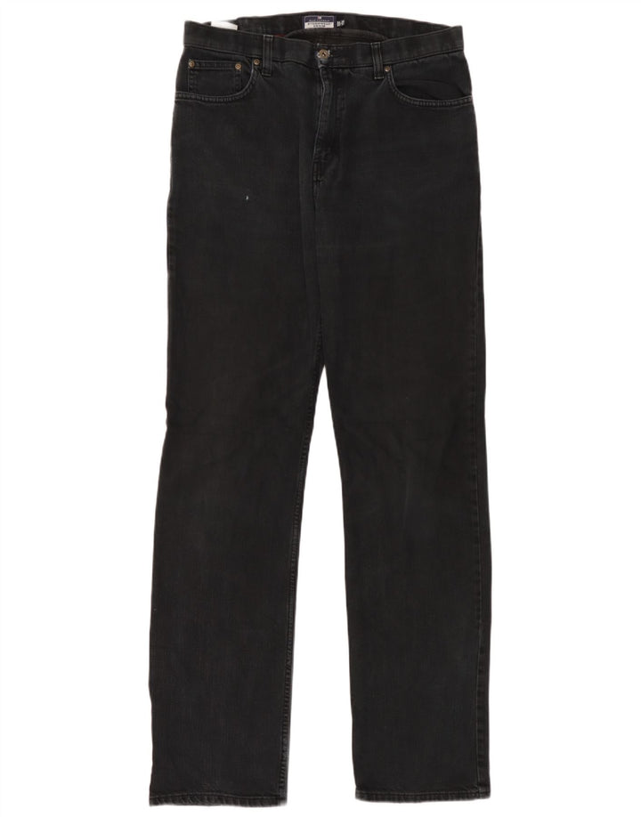 Calça jeans reta masculina Marks & Spencer Blue Harbor W34 L35 algodão preto