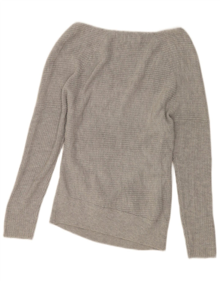 Topshop Feminino Top Manga Longa Reino Unido 8 Acrílico Cinza Pequeno