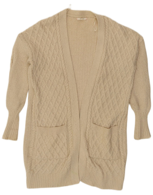 Suéter cardigã feminino com palangre White Stuff UK 10 pequeno fora