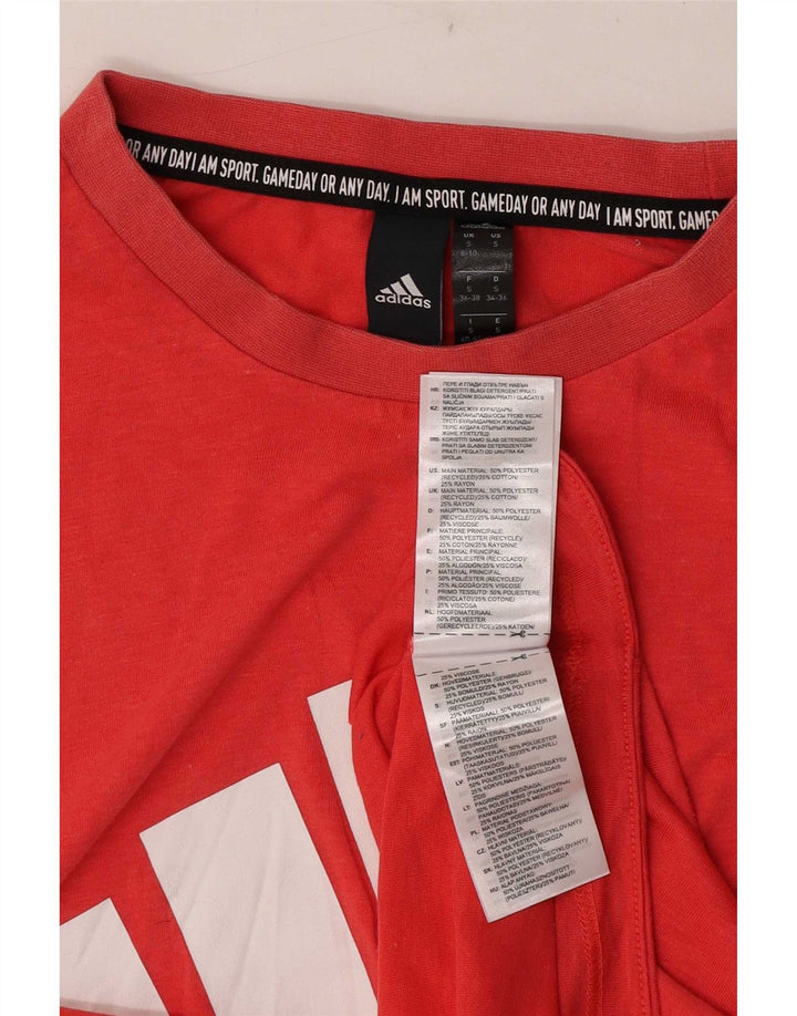 Adidas Womens Graphic Vest Top UK 8/10 Pequeno Poliéster Vermelho