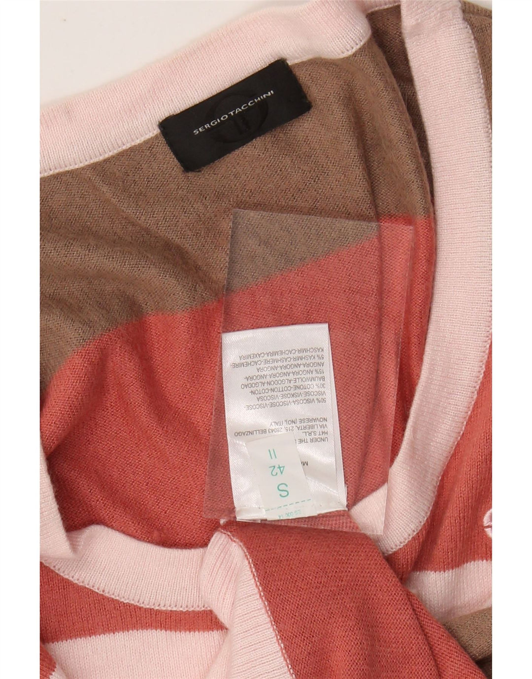 SERGIO TACCHINI Suéter feminino com gola canoa Reino Unido 10 pequeno multicolorido
