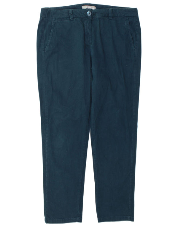 Calça chino reta feminina Marks & Spencer Reino Unido 12 médio W34 L28 verde