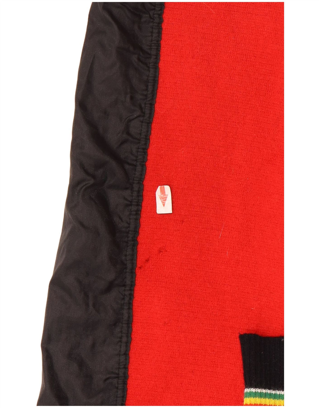 Jaqueta bomber feminina vintage UK 14 grande lã colorblock preta