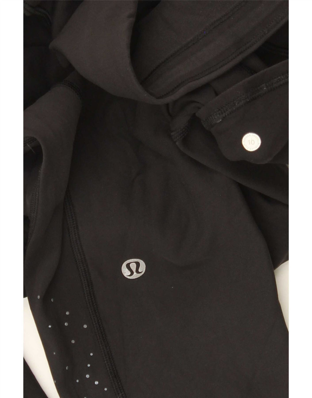 Leggings femininas Lululemon US 10 grandes pretas manchadas
