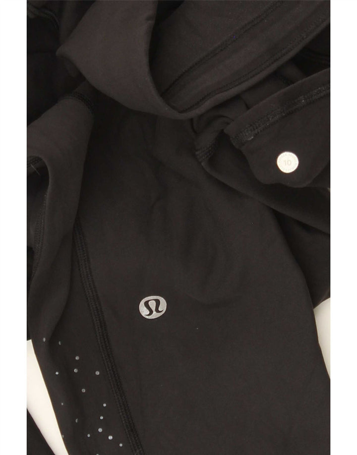 Leggings femininas Lululemon US 10 grandes pretas manchadas