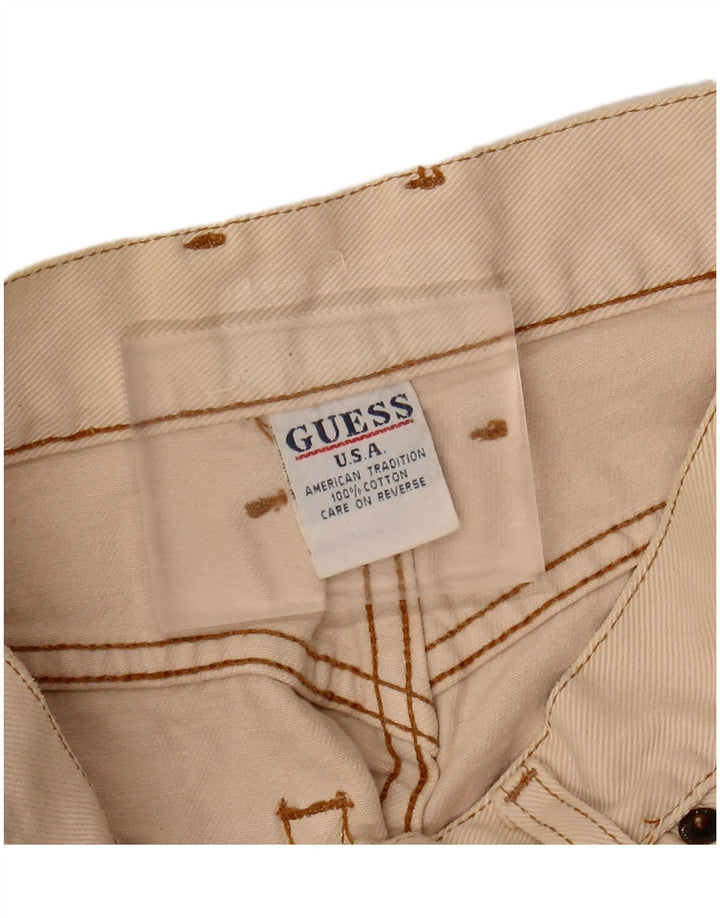 Calça feminina casual cônica GUESS W26 L28 algodão bege