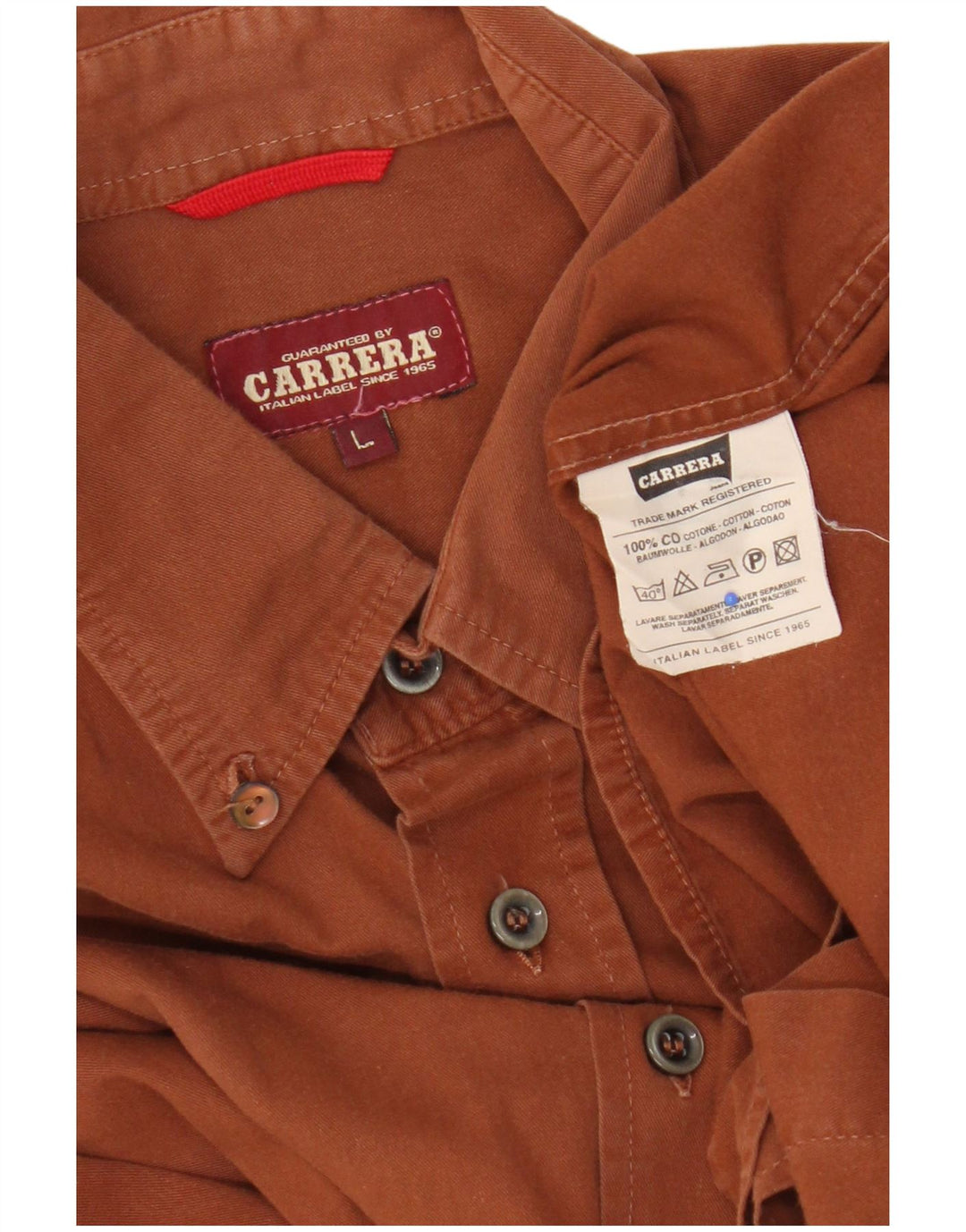 Camisa masculina Carrera grande algodão marrom