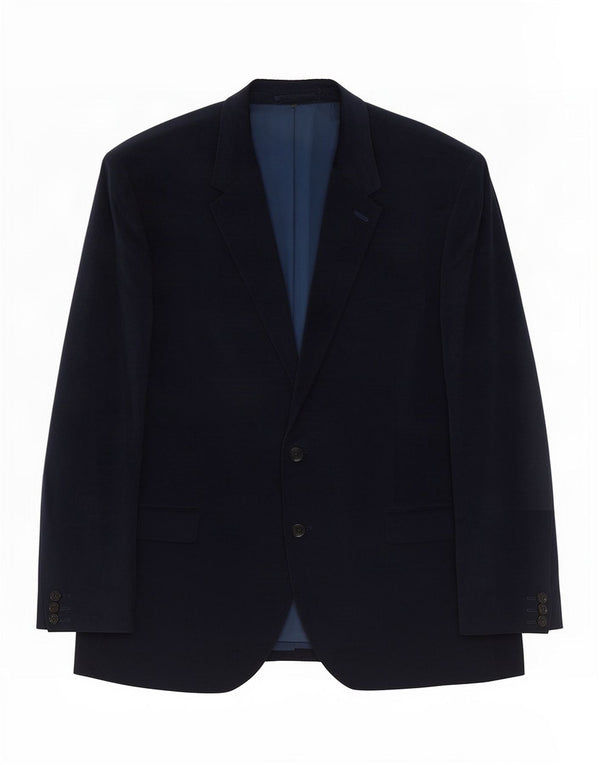 Jaqueta blazer masculina de veludo cotelê Marks & Spencer sob medida Reino Unido 46 XL azul marinho