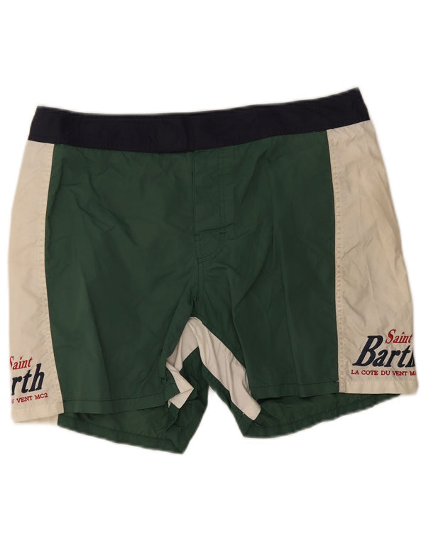 MC2 SAINT BARTH Calção de banho masculino gráfico XL verde Colourblock Nylon