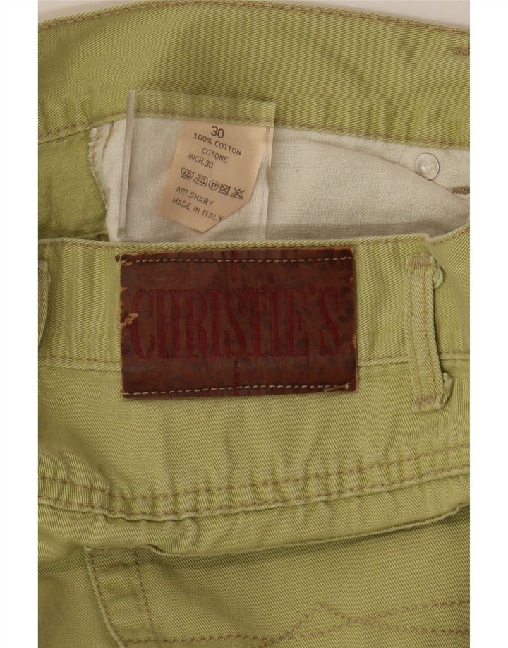 VINTAGE Womens Tapered Casual Trousers W30 L29 Green Cotton Vintage Vintage and Second-Hand Vintage from Messina Hembry 