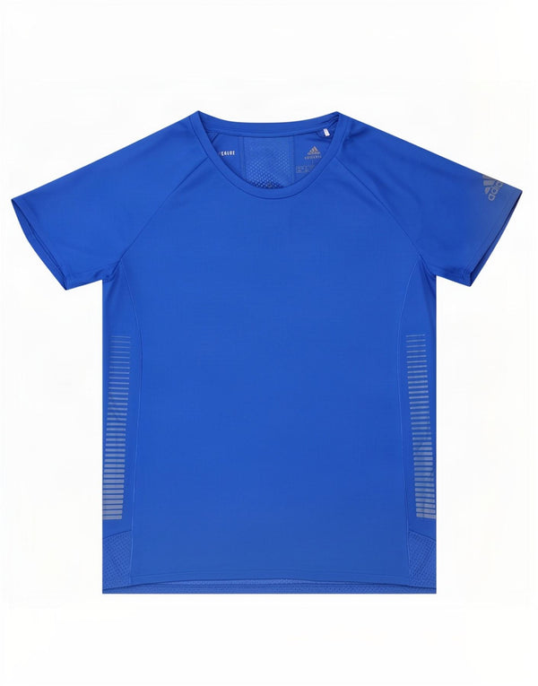 Adidas Womens Aeroready T-Shirt Top UK 16/18 Large Blue Polyester