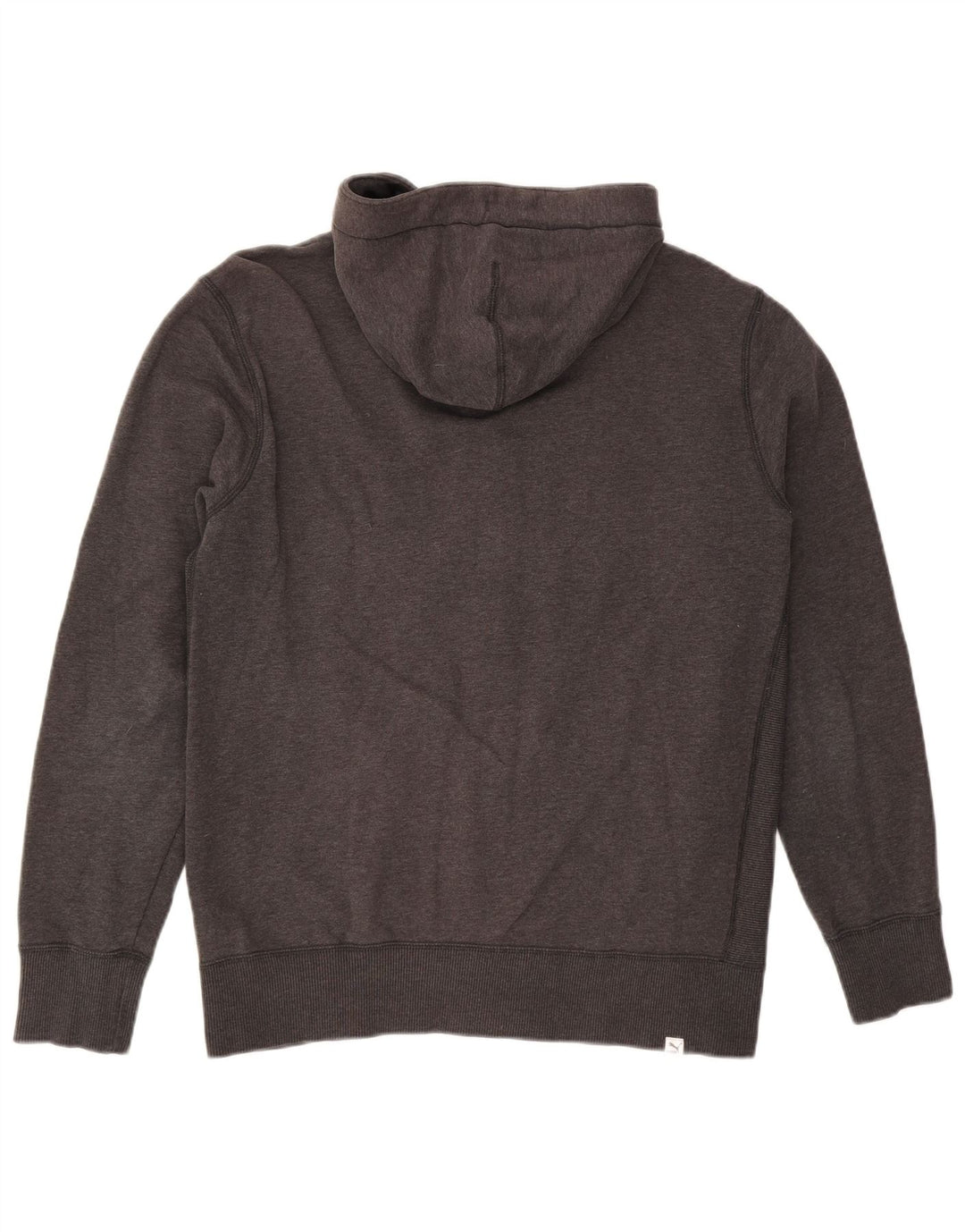 Suéter masculino PUMA com capuz e zíper gráfico cinza médio