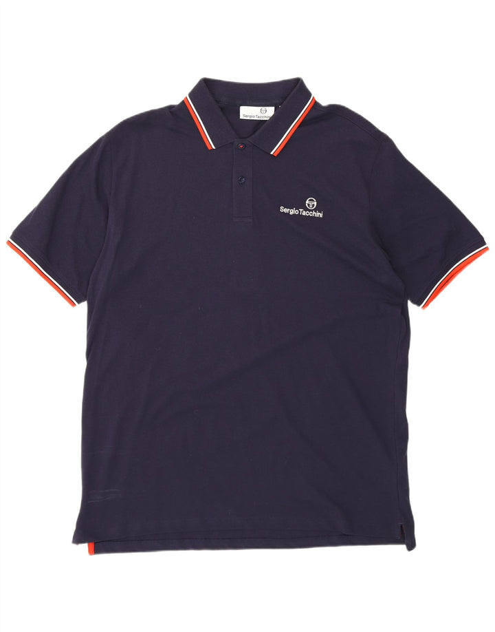 Camisa pólo masculina Sergio Tacchini 2XL algodão azul marinho