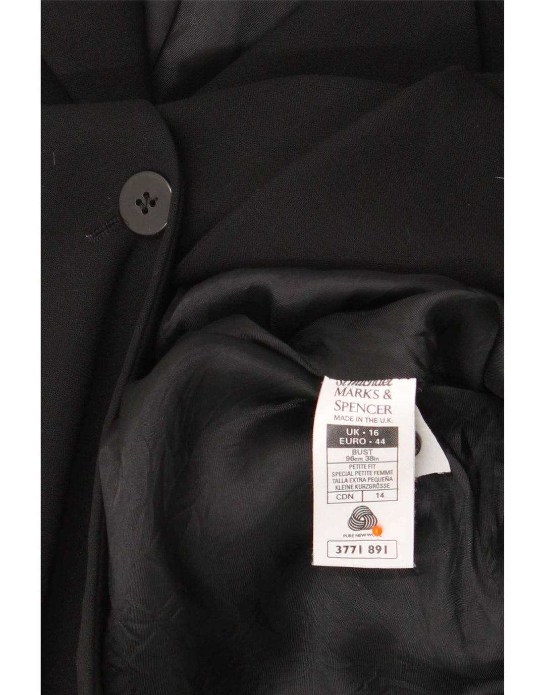 Sobretudo feminino Marks & Spencer Reino Unido 16 grande lã preta nova