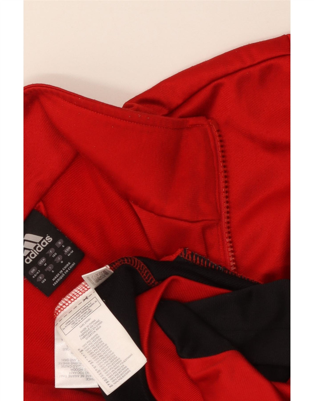 ADIDAS Mens Tracksuit Top Jacket UK 40/42 Medium Red Colourblock Poliéster