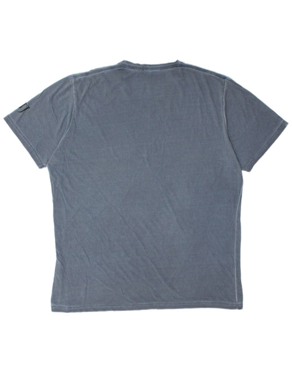 Trussardi Jeans Camiseta masculina Top 2XL Algodão Azul