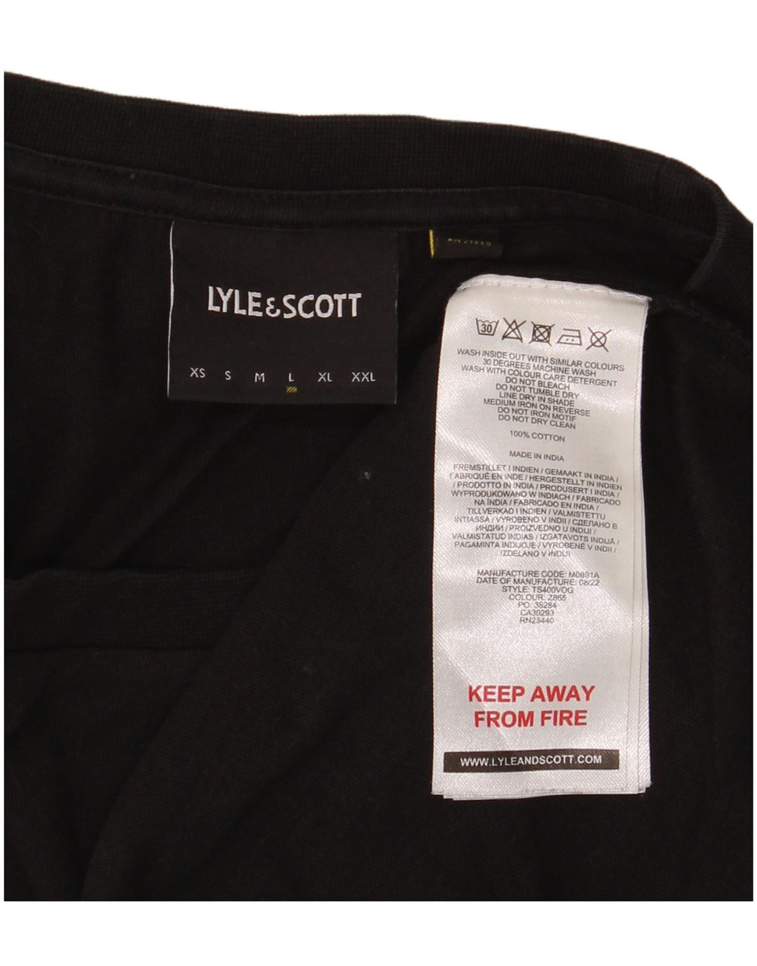 Camiseta masculina Lyle & Scott grande algodão preto