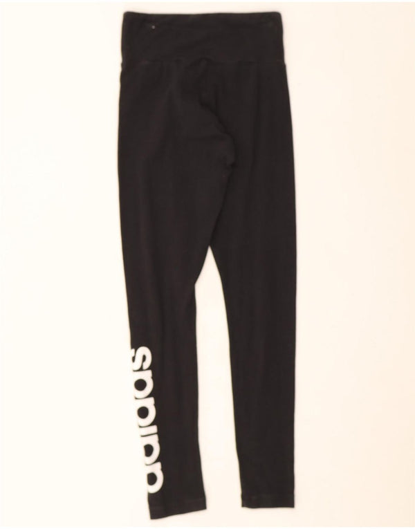 Leggings Adidas Femininas UK 4/6 XS Algodão Preto