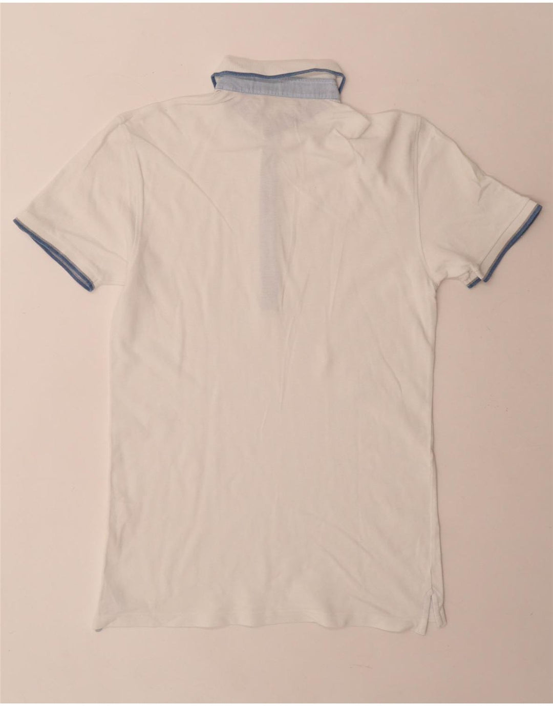 Camisa polo masculina Fay IT 46 pequena algodão branco