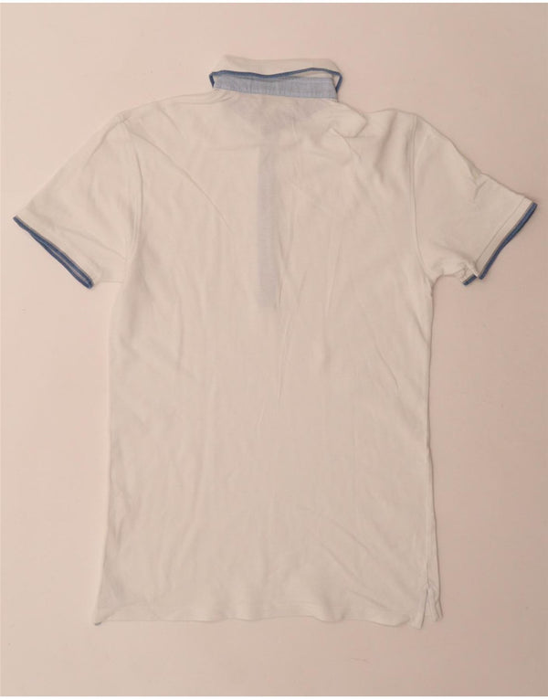 Camisa polo masculina Fay IT 46 pequena algodão branco