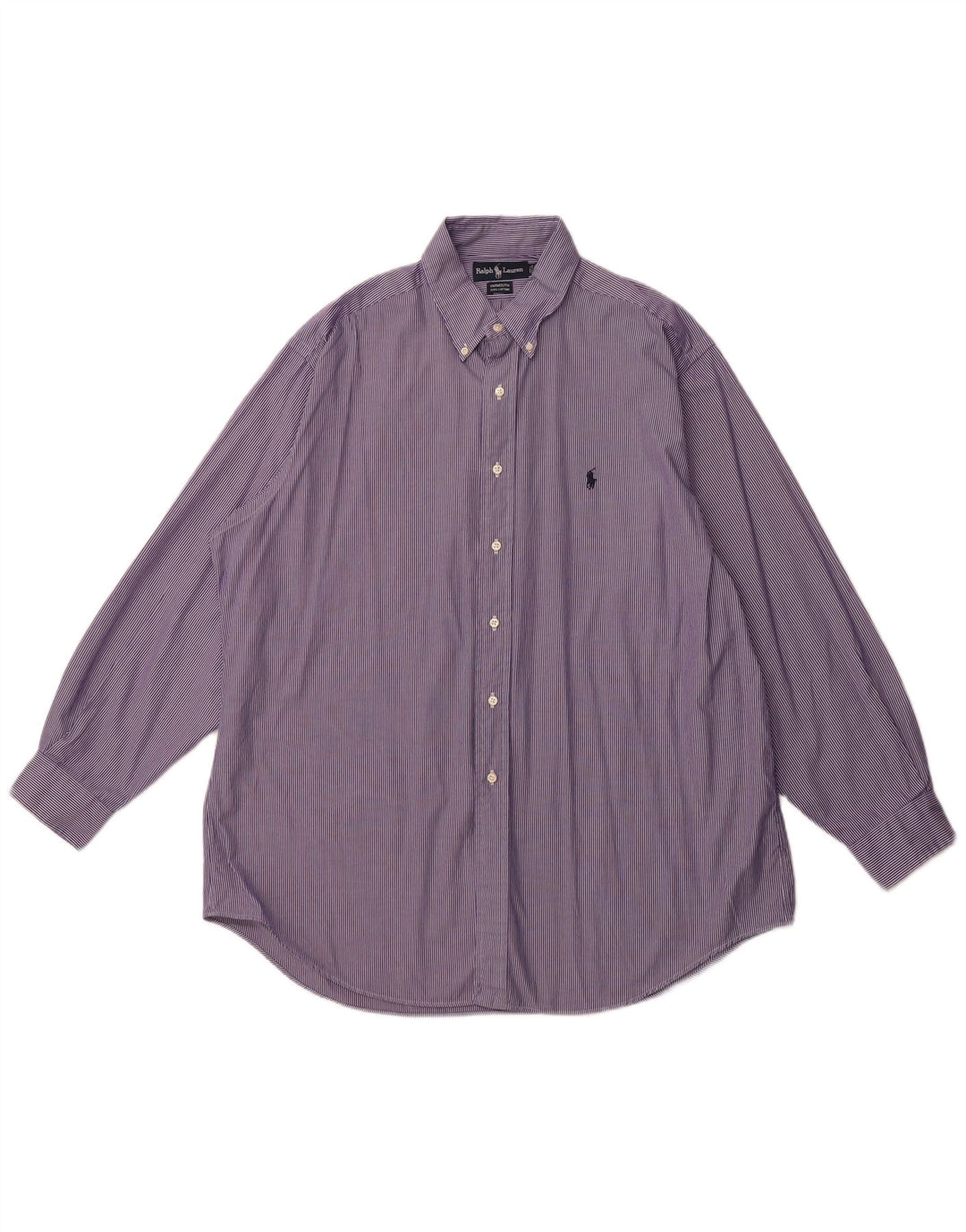 Camisa masculina Yarmouth solta RALPH LAUREN tamanho 17 XL listrado roxo