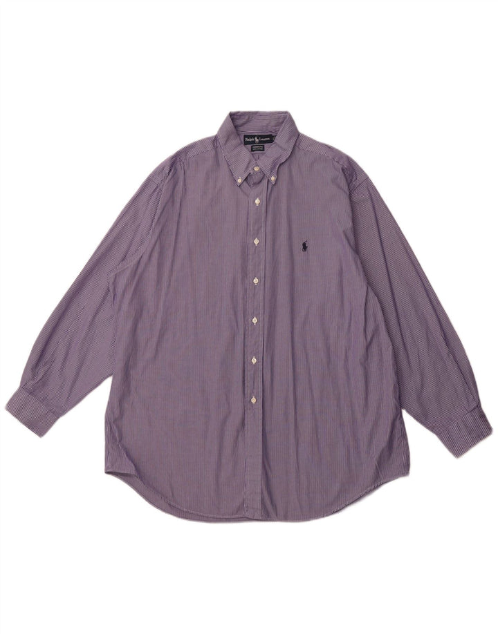 Camisa masculina Yarmouth solta RALPH LAUREN tamanho 17 XL listrado roxo