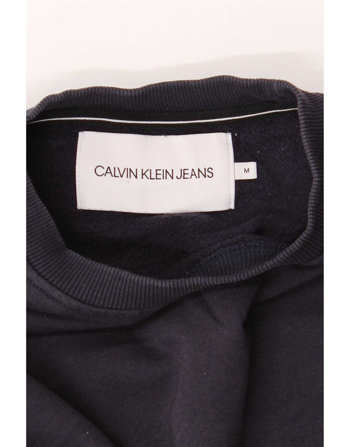 Calvin Klein Jeans moletom masculino jumper médio azul marinho algodão
