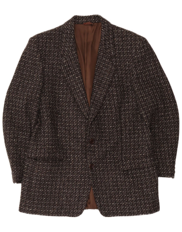 Jaqueta blazer feminina Belmar com 2 botões IT 52 XL marrom manchada de lã virgem
