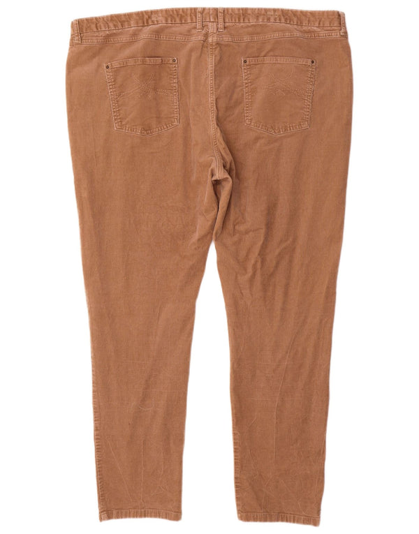 Calça feminina Jegging de veludo Marks & Spencer Reino Unido 24 4XL W48 L30 marrom