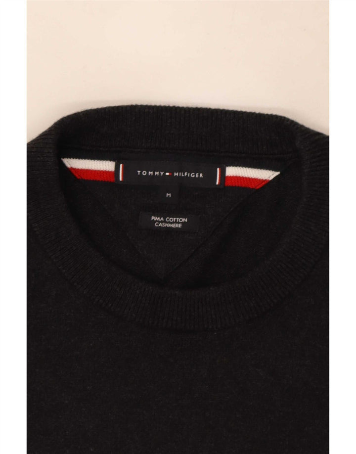Suéter masculino Tommy Hilfiger com gola redonda e algodão cinza médio