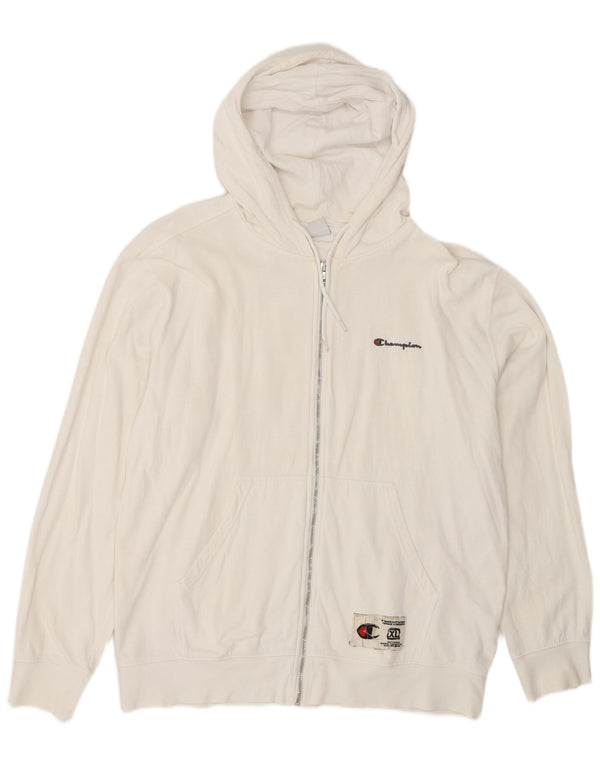 Suéter masculino Champion com capuz e zíper XL algodão branco