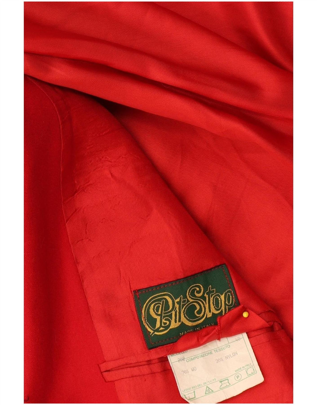 Jaqueta blazer masculina Pit Stop com 2 botões IT 48 lã vermelha média