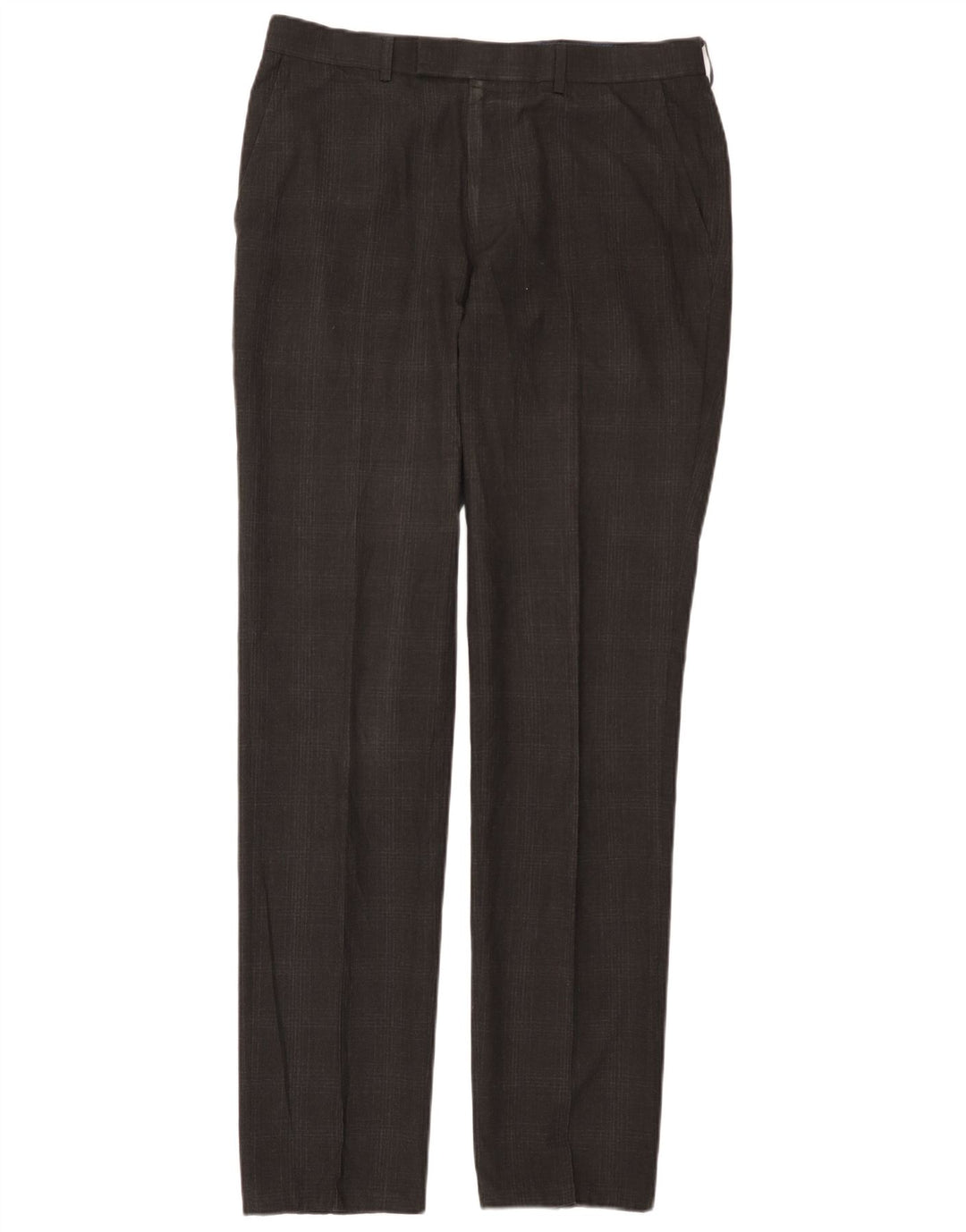 Calça masculina Marks & Spencer Super Slim Fit W32 L33 cinza xadrez