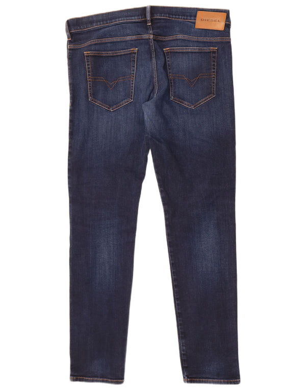 Diesel Mens D-Yennox Tapered Jeans W38 L34 Navy Blue Cotton