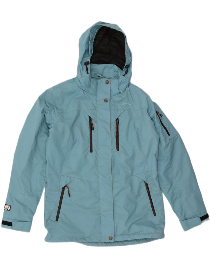 Jaqueta de chuva feminina com capuz IGUANA EU 40 nylon azul médio