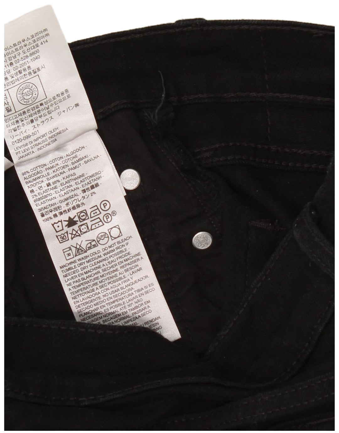 Jeans Levi's Feminino Slim W32 L30 Algodão Preto