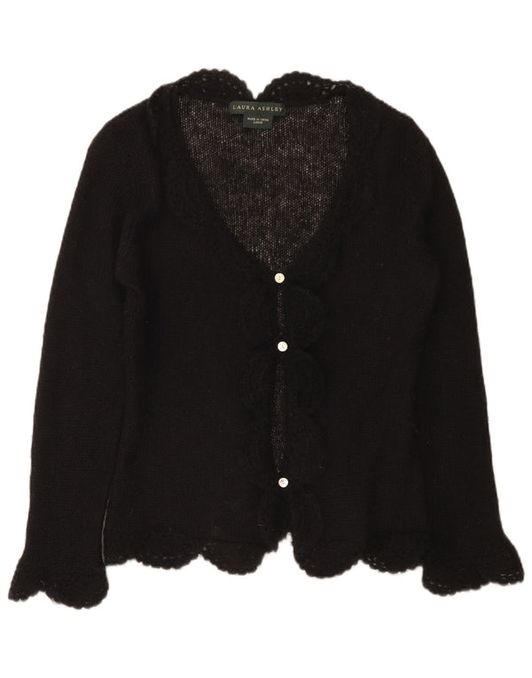 Suéter cardigã feminino Laura Ashley Reino Unido 14 grande preto