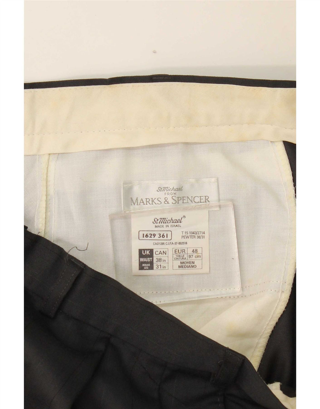 Calça masculina Marks & Spencer com pegged suit W38 L31 poliéster preto